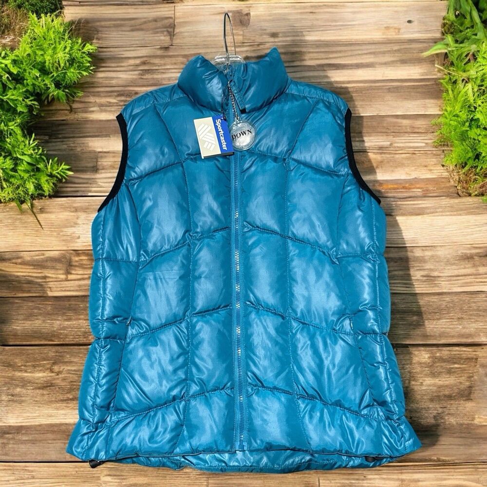 Sportcaster  Puffer Vest Women’s Small Blue Zip Front Pockets Lightweight NEW
